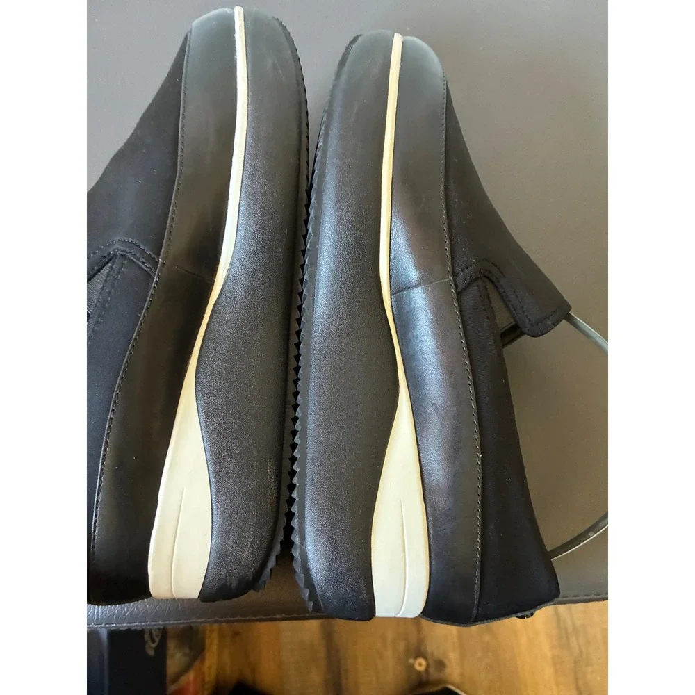Donald Pliner Lizzee Black Stretch Fabric Platform Slip On Sneakers Womens 7M